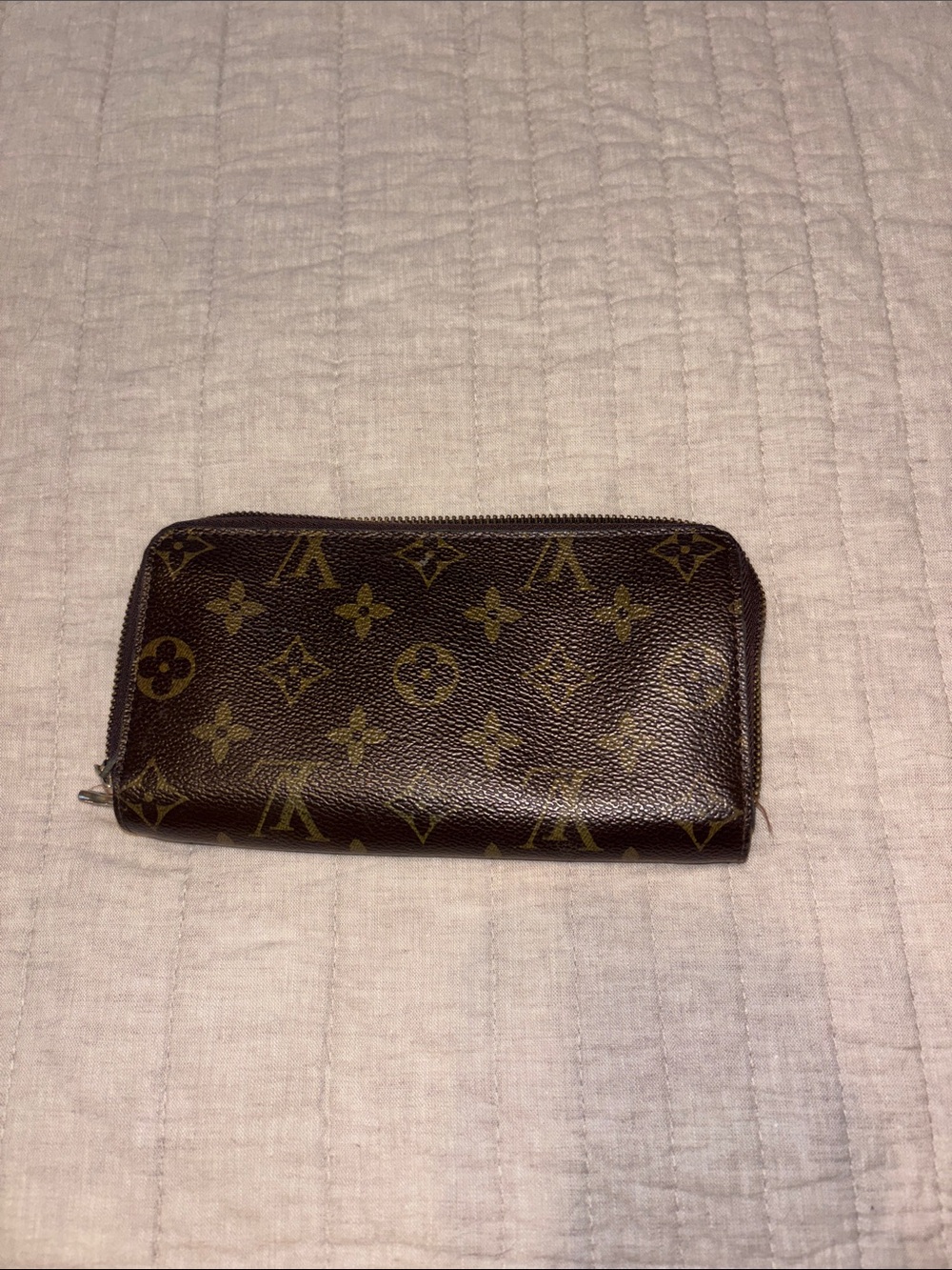 Louis Vuitton Monogram Zip Wallet - Brown & Gold